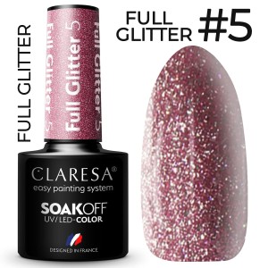 Claresa Full Glitter 5 kolorowy lakier hybrydowy 5g