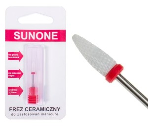 Sunone Frez ceramiczny stożek delikatny do manicure & pedicure - czerwony