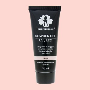 AllePaznokcie Powder Gel Nude 30ml akrylożel HEMA/Di-HEMA Free