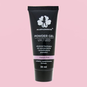 AllePaznokcie Powder Gel French Pink 30ml akrylożel  HEMA/Di-HEMA Free