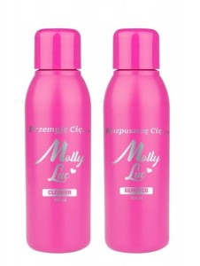 Zestaw płynów Molly Lac - Cleaner odtłuszczacz 100ml + Remover aceton 100ml