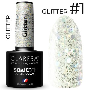Claresa Glitter 1 kolorowy lakier hybrydowy 5g