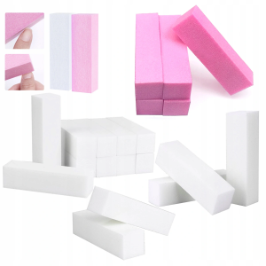 15+5 Blok polerski kostka do paznokci biały różowy manicure
