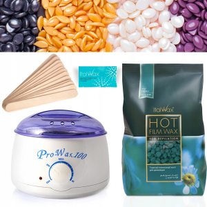Zestaw ItalWax do depilacji podgrzewacz Prowax 100W + wosk twardy azulen
