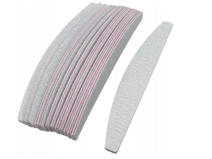 50x PILNIK do paznokci ŁÓDKA ZEBRA BIAŁY 100/180