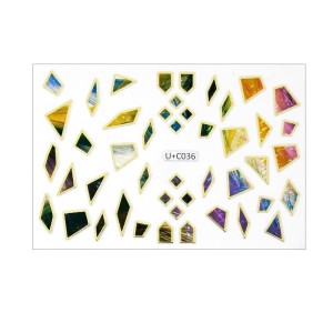 Naklejka do paznokci holo 3d arkusz 80 x 55 mm Nr U C036