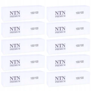 10x NTN Blok polerski do paznokci kostka 100/100 biały