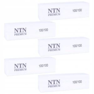 5x NTN Blok polerski do paznokci kostka 100/100 biały