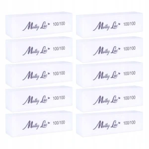 10x Molly Lac Blok polerski do paznokci kostka 100/100 biały