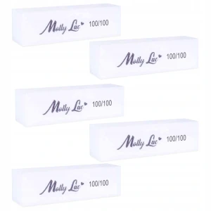 5x Molly Lac Blok polerski do paznokci kostka 100/100 biały