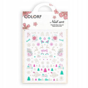 Naklejki do paznokci cienkie samoprzylepne świąteczne Colorf CY-027