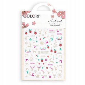 Naklejki do paznokci cienkie samoprzylepne świąteczne Colorf CY-022