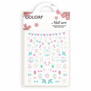 Naklejki do paznokci cienkie samoprzylepne świąteczne Colorf CY-020