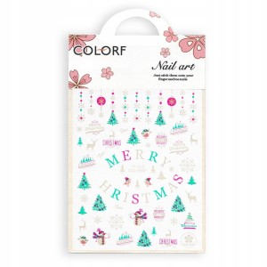 Naklejki do paznokci cienkie samoprzylepne świąteczne Colorf CY-019