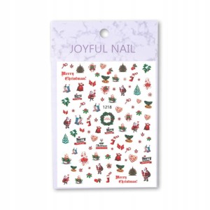 Naklejki do paznokci cienkie samoprzylepne świąteczne Joyful Nail nr 1218