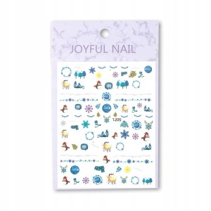 Naklejki do paznokci cienkie samoprzylepne świąteczne Joyful Nail nr 1209