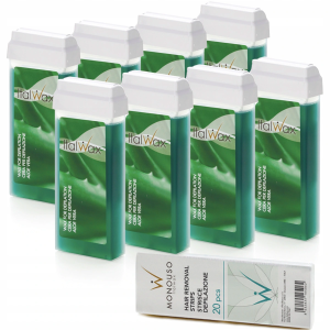 Depilacja 8x wosk aloesowy w rolce Aloe 100g ItalWax paski 20szt