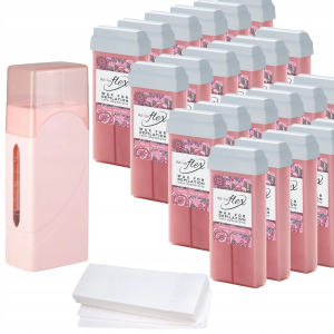 Zestaw do depilacji ItalWax 24x wosk w rolce Flex Rose Oil + podgrzewacz Single Fo 40W + paski