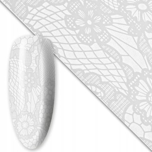 Folia transferowa do zdobień paznokci 80 cm White nr 22
