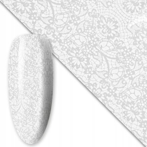 Folia transferowa do zdobień paznokci 80 cm White nr 18