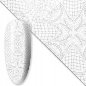 Folia transferowa do zdobień paznokci 80 cm White nr 6