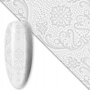 Folia transferowa do zdobień paznokci 80 cm White nr 9