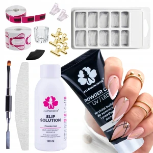 Zestaw LUX do akrylożelu Powder Gel white 30 ml akcesoria
