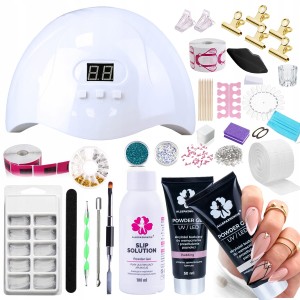 Zestaw do akrylożelu: lampa + 2 x 30ml akrylożel Powder Gel + preparaty + akcesoria