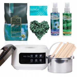 Zestaw do depilacji podgrzewacz AX-700 + wosk twardy Azulen 500g + preparaty + szpatułki