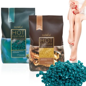 ItalWax 2x wosk twardy do depilacji Natural 1kg + Azulen 1kg