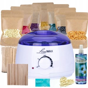 Zestaw do depilacji - podgrzewacz + 7x wosk twardy ItalWax + lotion + szpatułki + talk