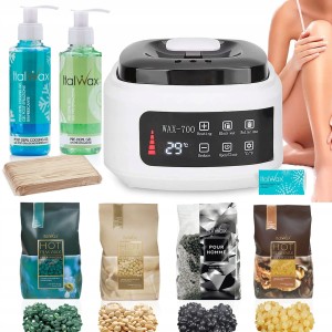ItalWax Zestaw do depilacji bezpaskowej - podgrzewacz Pro Wax 700 120W + 4x wosk twardy 100g + preparaty + szpatułki