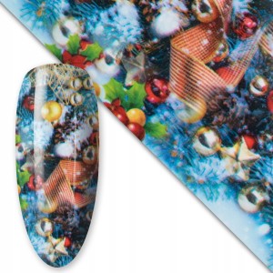 Folia transferowa do zdobień paznokci świąteczna Christmas #12