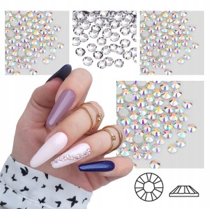 Zestaw cyrkonii do stylizacji paznokci 4 x 1440 sztuk 4 rozmiary