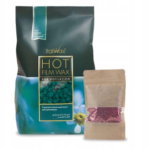 Zestaw do depilacji woskiem twardym Azulen 500g + Rose 100g GRATIS