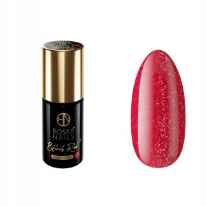 Boska Nails 374 Bflash Red brokatowy lakier hybrydowy 6ml