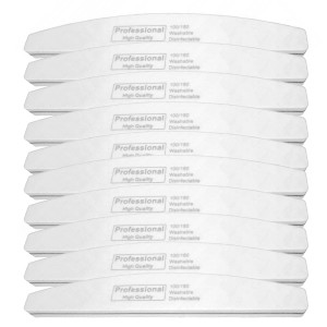 Polerka buffer łódka półksiężyc do paznokci gradacja 100/180 pilnik szary 10 sztuk