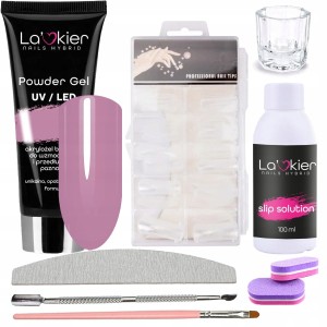 Zestawy budujące z akrylożelem La'kier Powder Gel Bean Paste 30ml + akcesoria