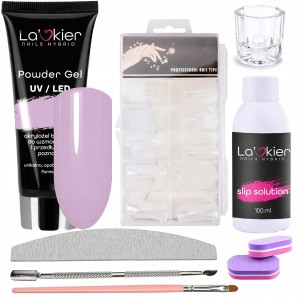 Zestawy budujące z akrylożelem La'kier Powder Gel Wild Orchid 30ml + akcesoria