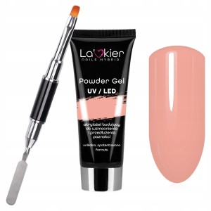 Akrylożel zestaw do przedłużania paznokci La’kier Powder Gel Musk 30ml + dwustronny pedzelek ze szpatułką