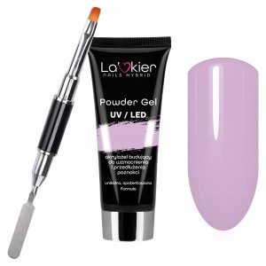 Akrylożel zestaw do przedłużania paznokci La’kier Powder Gel Orchid 30ml + dwustronny pedzelek ze szpatułką