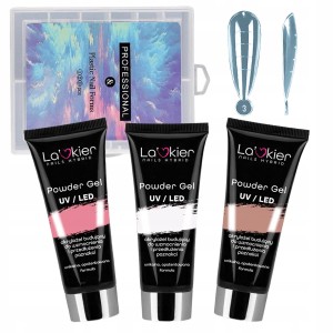 La’kier zestaw uzupełniający do akrylożelu 3 x Powder Gel 30ml + formy migdał 120 szt.