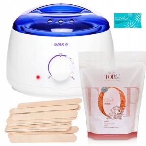 ItalWax Zestaw do depilacji - podgrzewacz + wosk w granulkach Crystal 250ml + szpatułki