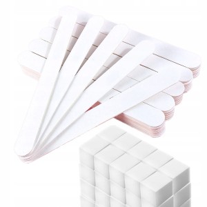 Zestaw do stylizacji paznokci 50x pilnik prosty biały 80/100 + 10x mini blok polerski