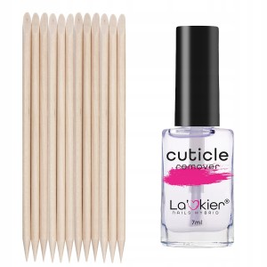 Zestaw do pielęgnacji paznokci i usuwania skórek La'kier Cuticle Remover 7ml + 10x patyczki drewniane gratis