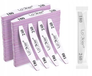 La'kier Pilnik do paznokci łódka/półksiężyc zebra bezpieczny pakiet gradacja 180/240 - 100 sztuk
