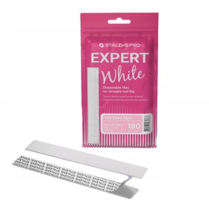 Staleks Pro Expert White DFE-20-180W - nakładki jednorazowe białe do pilnika prostego gradacja 180 30 sztuk