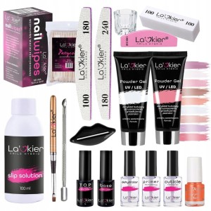 Zestaw uzupełniający XXL do paznokci 16x La'kier - akrylożel 30ml + akcesoria