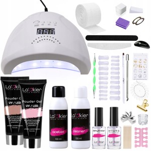 La’kier Zestaw do akrylożeli 2x Powder Gel 30ml + lampa + akcesoria
