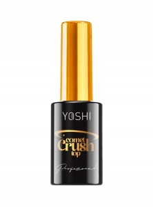 Yoshi Top No Wipe Comet Crush półtransparentny Top z drobno ciętą folią i drobinami do lakierów hybrydowych 10ml
